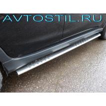 SUBARU XV 2017 Пороги овальные с проступью 75х42 мм нержавейка