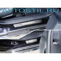 SUBARU XV 2017 Накладки на пороги лист шлифованный надпись Subaru XV 4 шт нержавейка