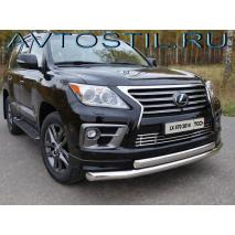 LX 570 Sport 2014 Защита передняя нижняя труба двойная 76/75 мм нержавейка