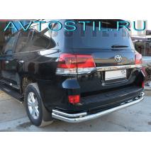 LX 570 Защита заднего бампера двойная большая 76/53 мм нержавейка