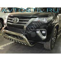 Fortuner 2017 Защита переднего бампера кенгулятник 76 мм нержавейка