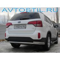 Sorento Защита заднего бампера труба d57+d42 двойная с углами нержавейка