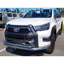 Hilux Black Onyx Защита переднего бампера труба двойная 76/60 мм нержавейка