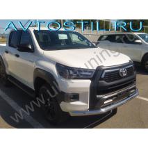 Hilux Black Onyx Защита переднего бампера труба 76 мм нержавейка