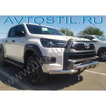 Hilux Black Onyx Передний обвес 76 мм грендер нержавейка