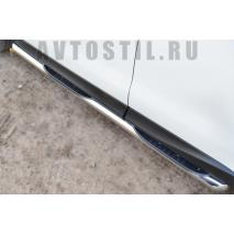 Subaru Forester 2013 Пороги труба d76 с накладкой нержавейка