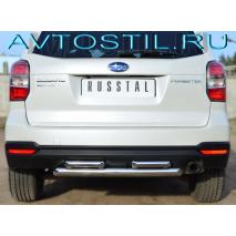 Subaru Forester 2013 Защита заднего бампера d60 (дуга) d42х2 (дуга) нержавейка