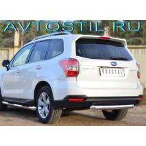 Subaru Forester 2013 Защита заднего бампера труба d76 нержавейка