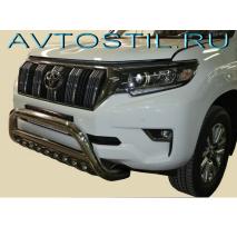 Prado 150 Защита переднего бампера скоба низкая+акула 76/60/42 мм