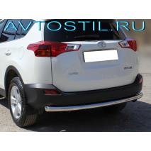 RAV4 Защита заднего бампера одинарная d-60 радиусная нержавейка