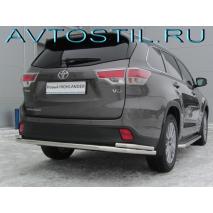 Highlander Защита заднего бампера d60+d42 двойная длинная нержавейка