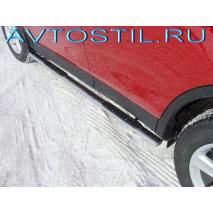 RAV4 Пороги овальные с накладкой 75х42 мм нержавейка