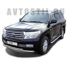 Land Cruiser 200 Передняя защита труба двойная 76+60 мм нержавейка