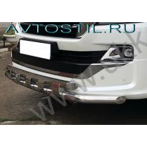Land Cruiser 200 Передняя защита труба двойная с парамычками 76/60 мм нержавейка