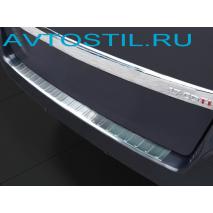 Zafira Life Накладка на задний бампер с загибом нержавейка короткая база