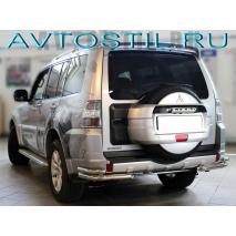 Pajero 4 Защита заднего бампера уголки d 60+43 нержавейка