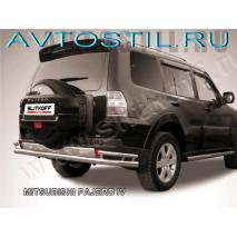 Pajero 4 Защита заднего бампера d76+d42 двойная с углами нержавейка
