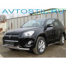 RAV4 Long Защита переднего бампера труба d76+d60 двойная нержавейка