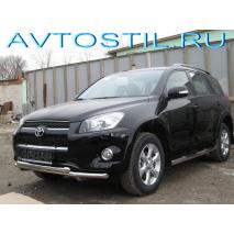 RAV4 Long Защита переднего бампера труба d60+d60 двойная нержавейка