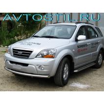 Sorento 2006 Защита переднего бампера труба 57 мм нержавейка