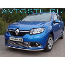 Sandero 2015 Решетка радиатора нижняя накладка 12 мм нержавейка