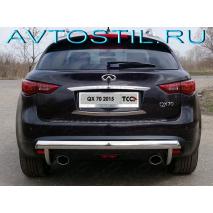 QX70 2015 Защита заднего бампера труба овальная 75х42 мм нержавейка