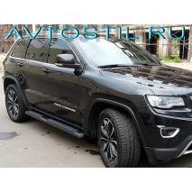 Grand Cherokee Подножки овальные с накладкой 120х60 мм черные