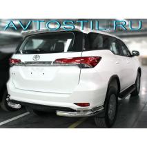 Fortuner 2020 Защита заднего бампера уголки двойные d-76+43 нержавейка