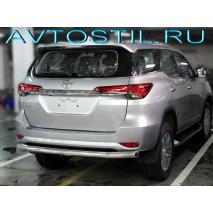 Fortuner 2020 Защита заднего бампера одинарная d-76 нержавейка