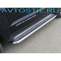 Grand Cherokee Защита штатного порога труба 57 мм нержавейка