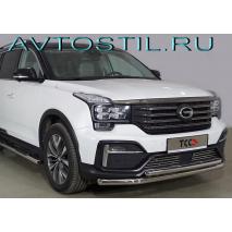 GS8 Защита переднего бампера труба двойная 60/42 мм нержавейка
