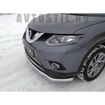 X-Trail Защита передняя труба нижняя длинная 60 мм нержавейка