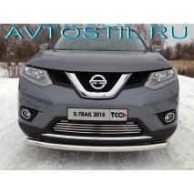 X-Trail Защита передняя нижняя труба короткая 60 мм нержавейка