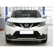 Qashqai Дуга передняя по низу бампера двойная 53/43 мм нержавейка