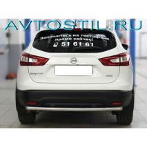 Qashqai Защита заднего бампера труба одинарная радиусная 53 мм нержавейка