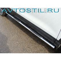 Qashqai Подножки овальные с накладкой 75х42 мм нержавейка