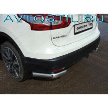 Qashqai Защита задняя уголки овальные 75х42 мм нержавейка