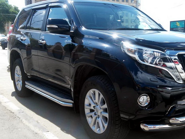 Защита штатных порогов Toyota Prado 150 Style 2019